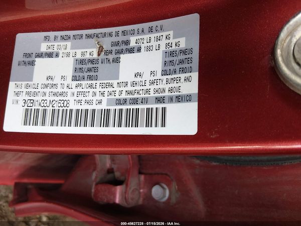 2018 MAZDA MAZDA3 GRAND TOURING