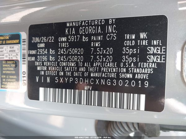 2022 KIA TELLURIDE EX