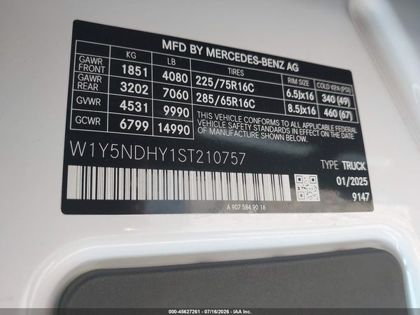 2025 MERCEDES-BENZ SPRINTER 3500