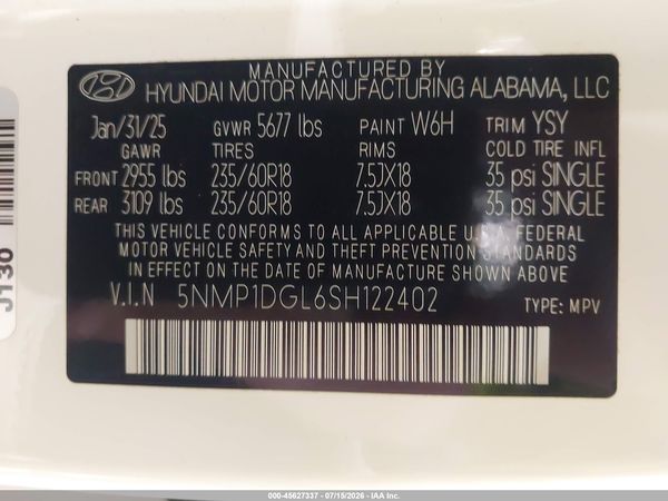 2025 HYUNDAI SANTA FE SE