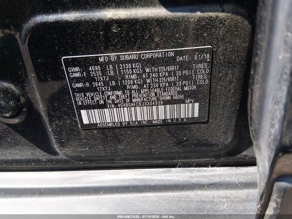 2018 SUBARU OUTBACK 2.5I PREMIUM