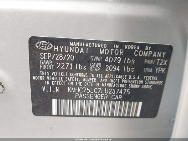 2020 HYUNDAI IONIQ HYBRID SE