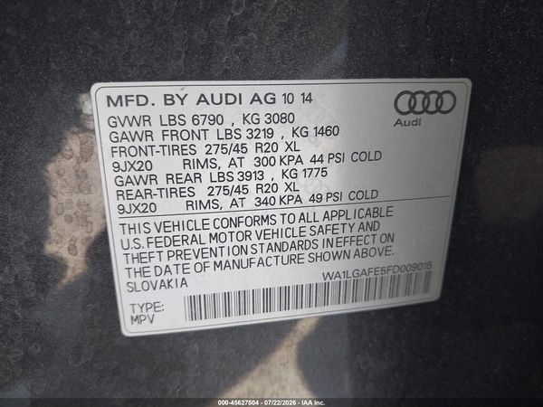 2015 AUDI Q7 3.0T PREMIUM