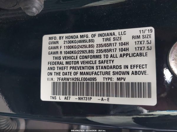 2020 HONDA CR-V 2WD LX
