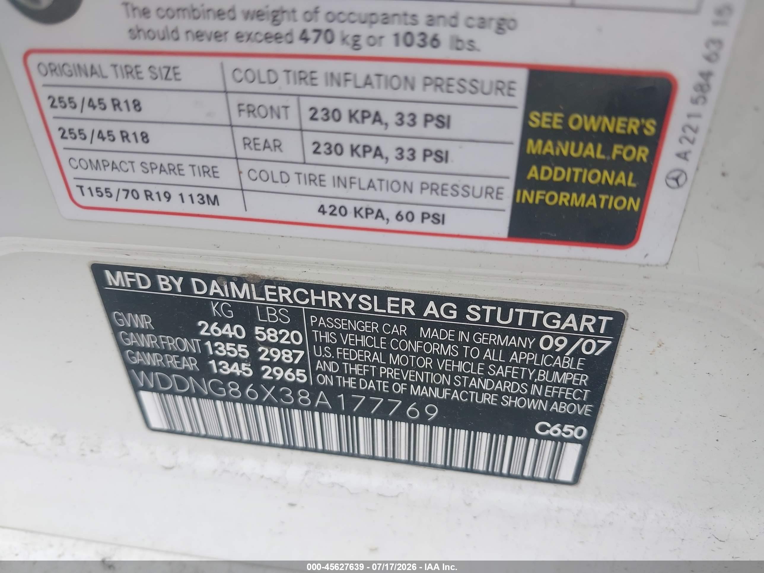 2008 MERCEDES-BENZ S 550 S550 4 MATIC