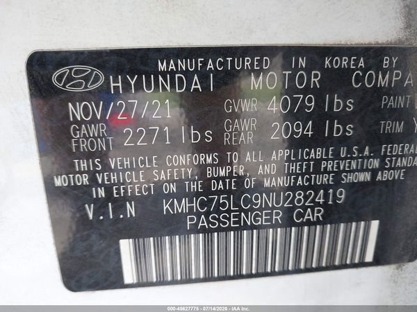 2022 HYUNDAI IONIQ HYBRID SE