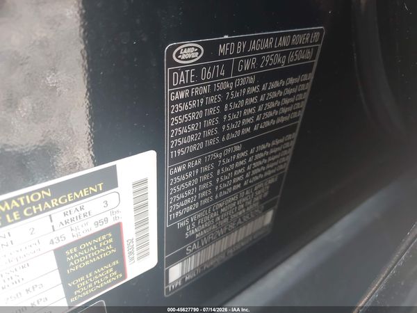 2014 LAND ROVER RANGE ROVER SPORT 3.0L V6 SUPERCHARGED HSE