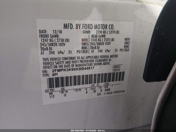 2019 FORD EDGE TITANIUM
