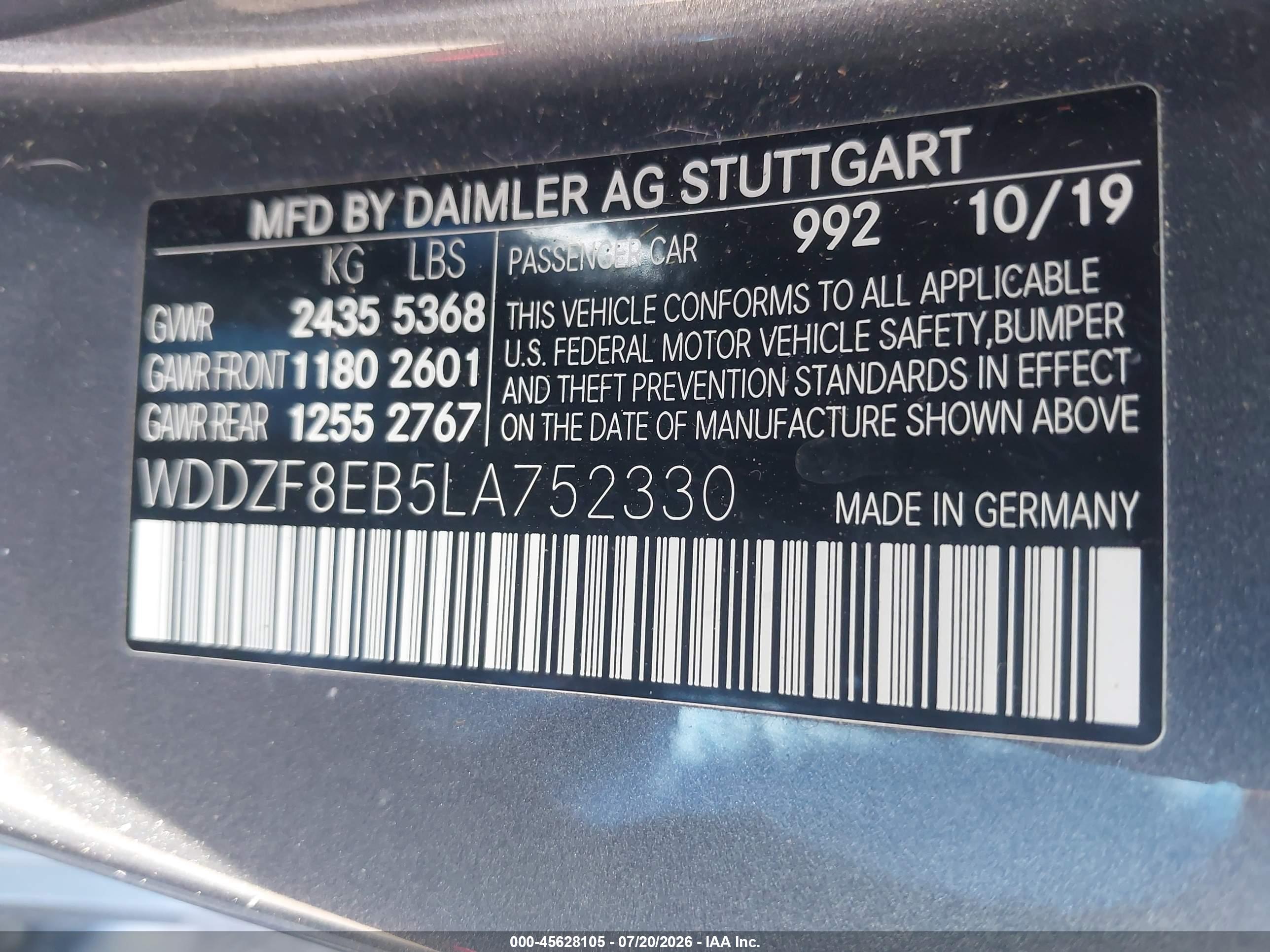 2020 MERCEDES-BENZ E 350 4MATIC