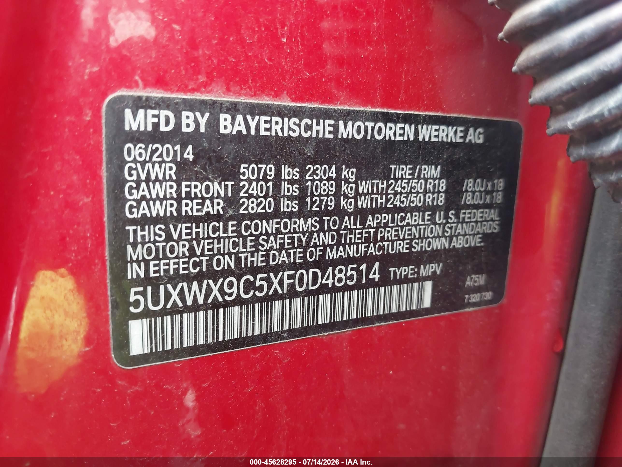 2015 BMW X3 XDRIVE28I