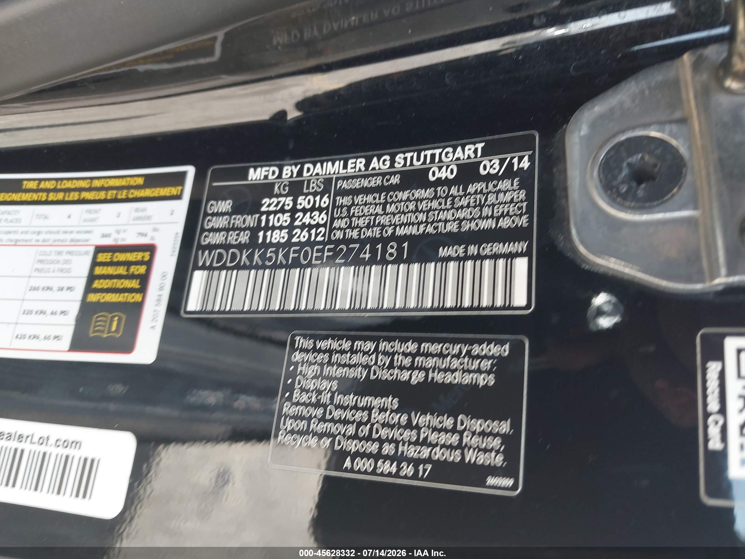 2014 MERCEDES-BENZ E 350 E350