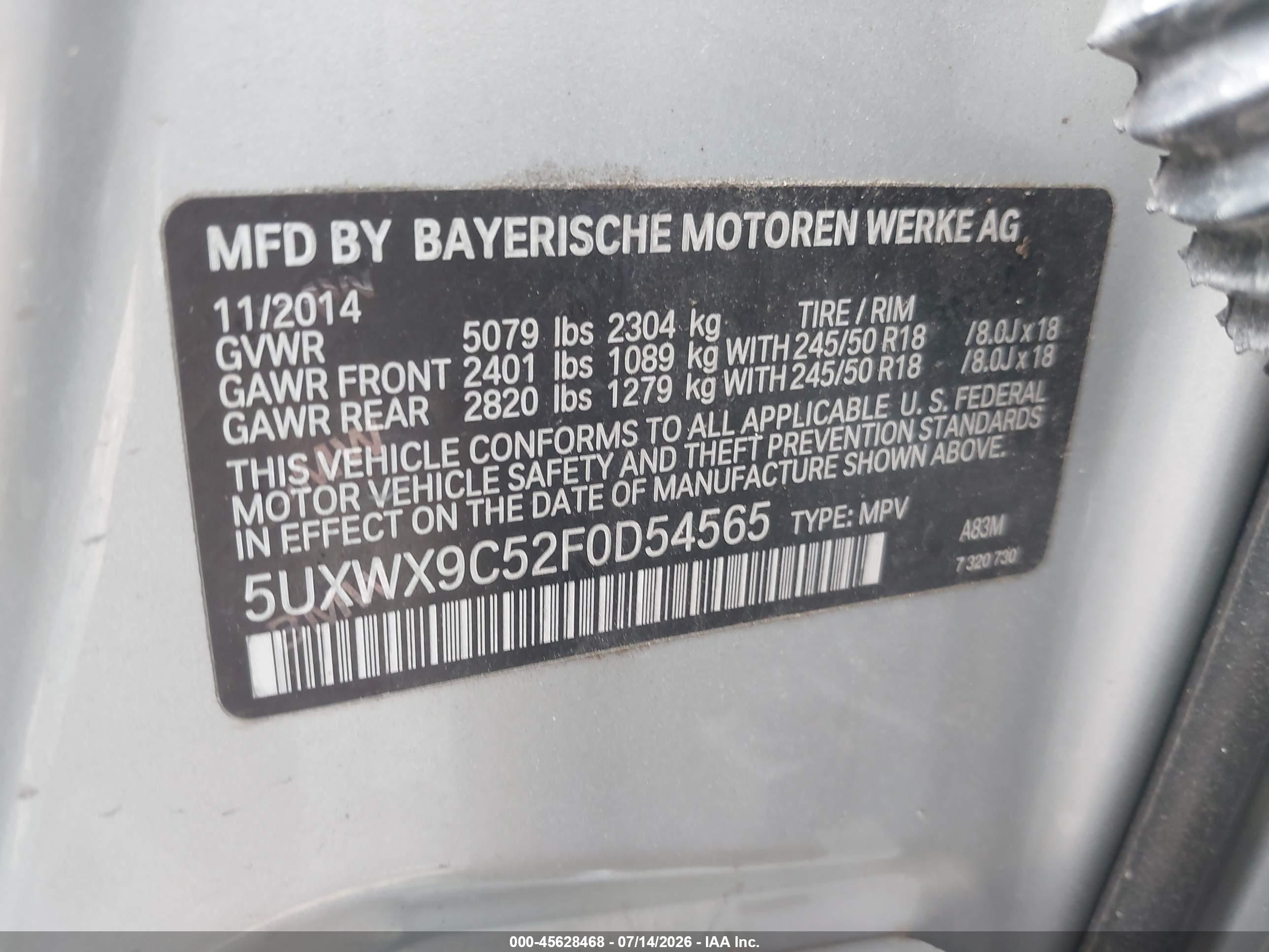 2015 BMW X3 XDRIVE28I