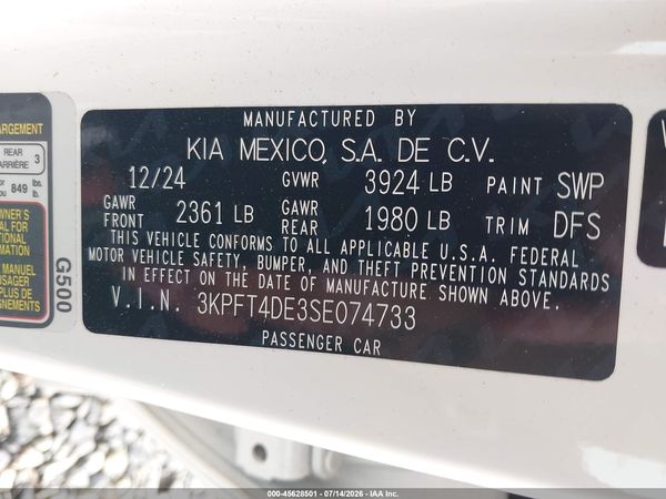 2025 KIA K4 LXS