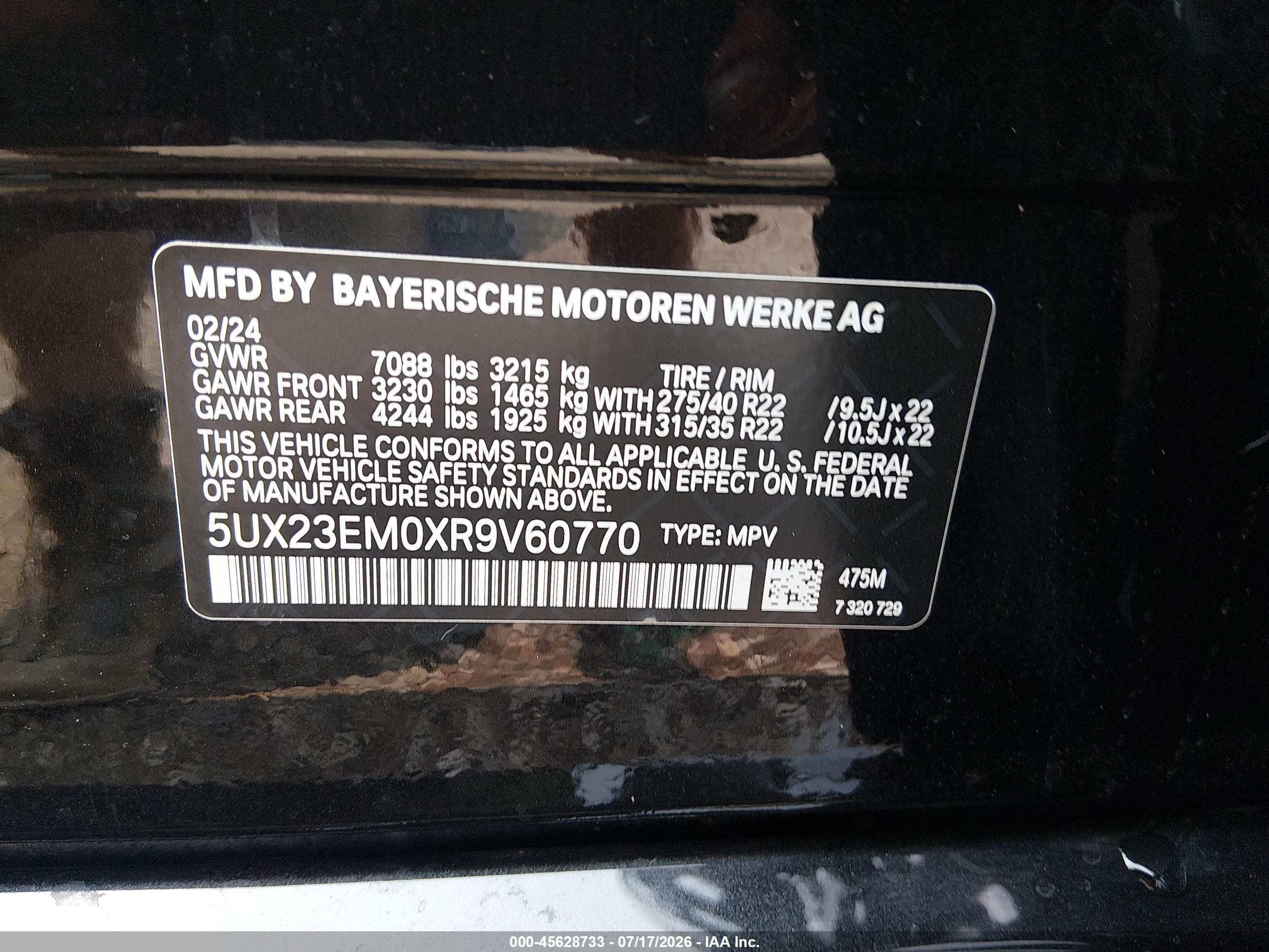 2024 BMW X7 XDRIVE40I