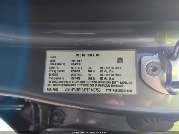 2026 TESLA MODEL 3