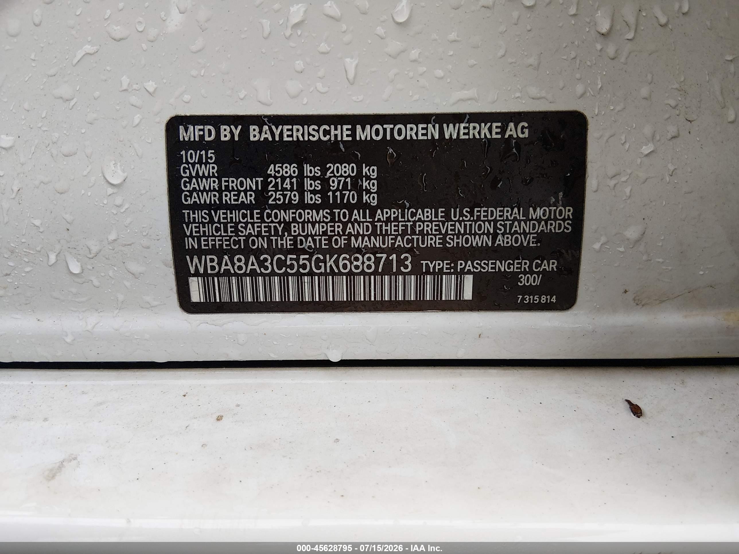 2016 BMW 320I XDRIVE