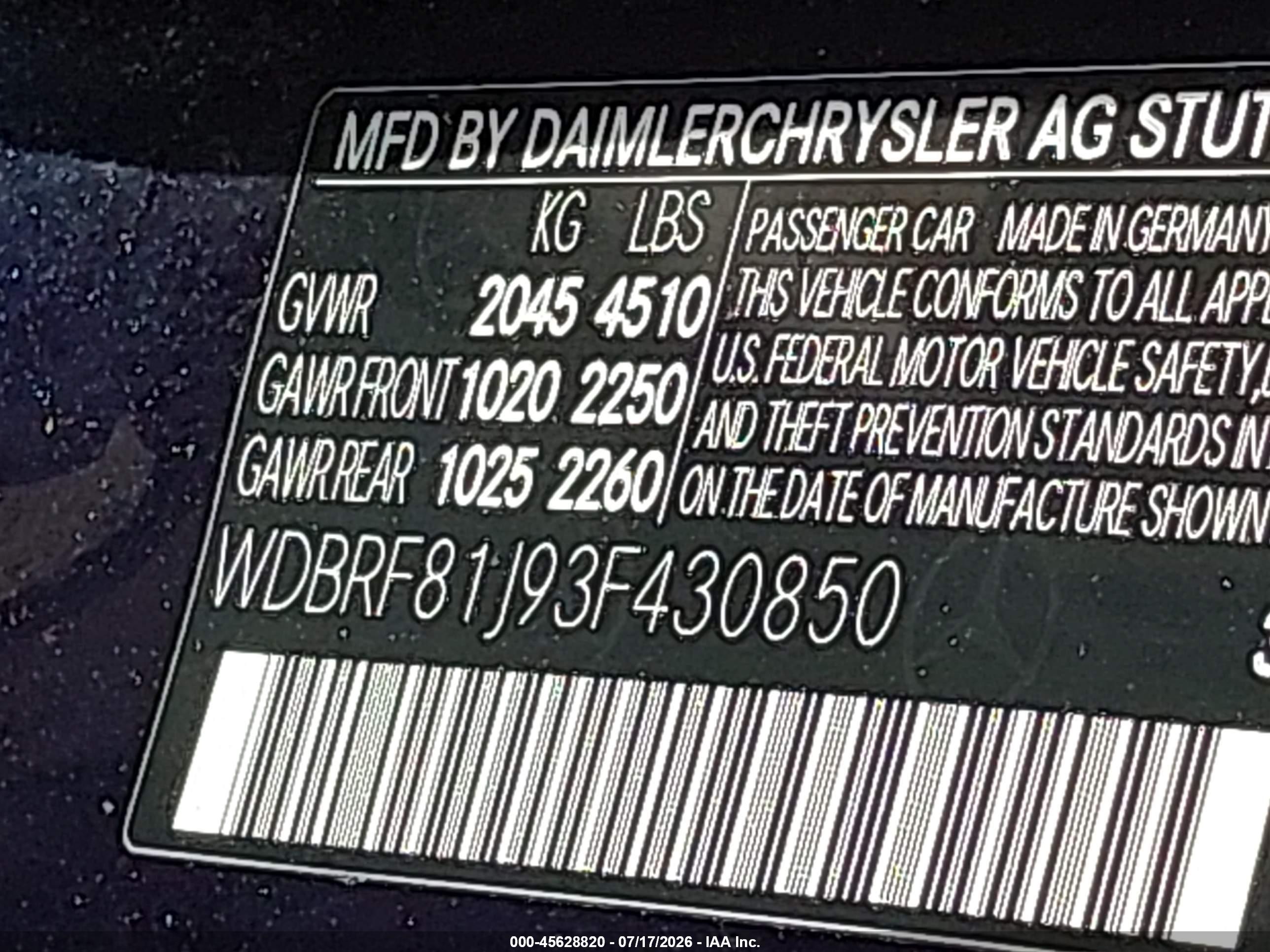 2003 MERCEDES-BENZ C C240 4-Matic