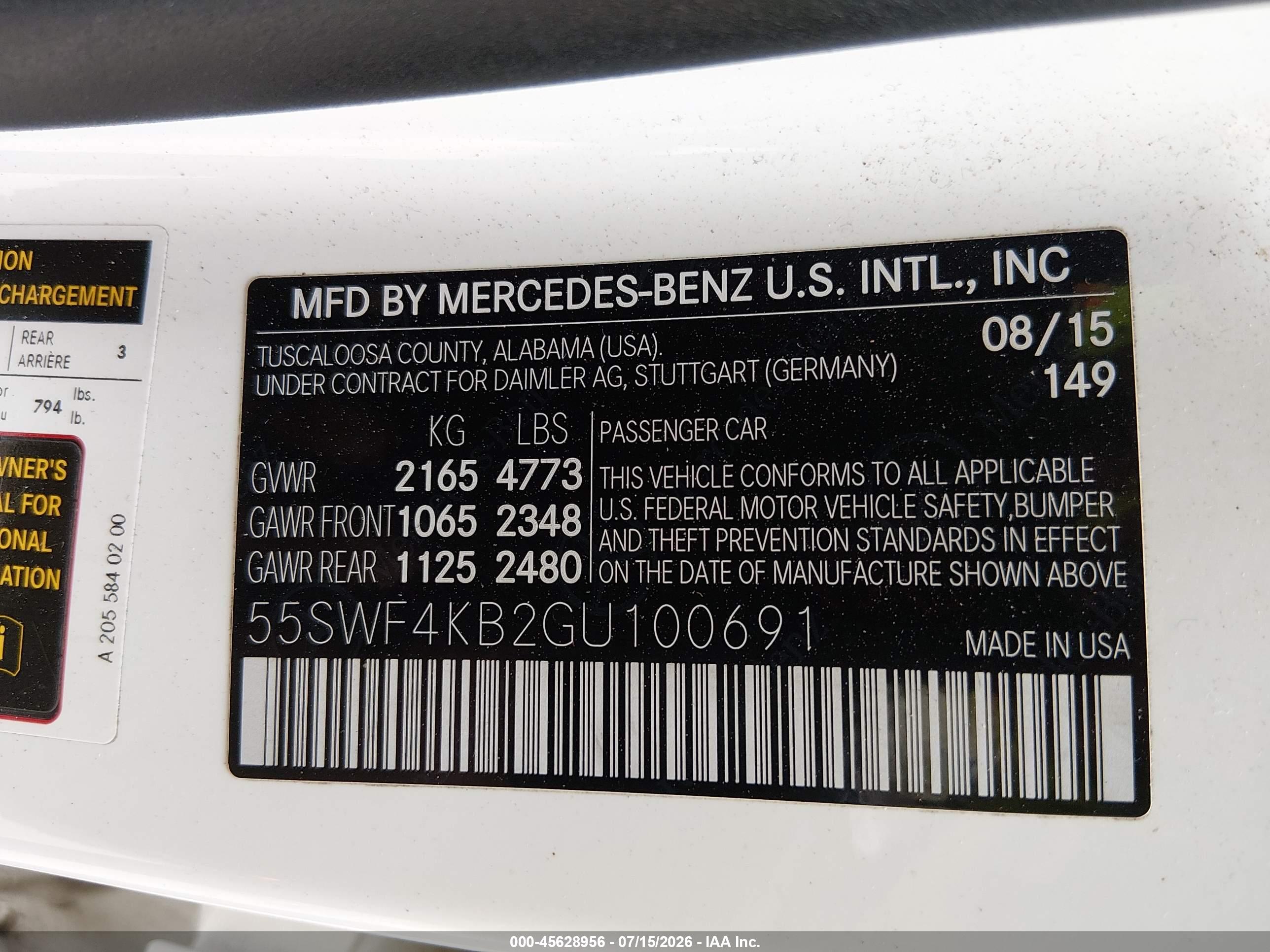 2016 MERCEDES-BENZ C 300 4MATIC