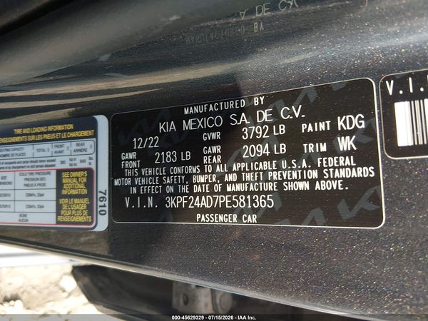2023 KIA FORTE LXS