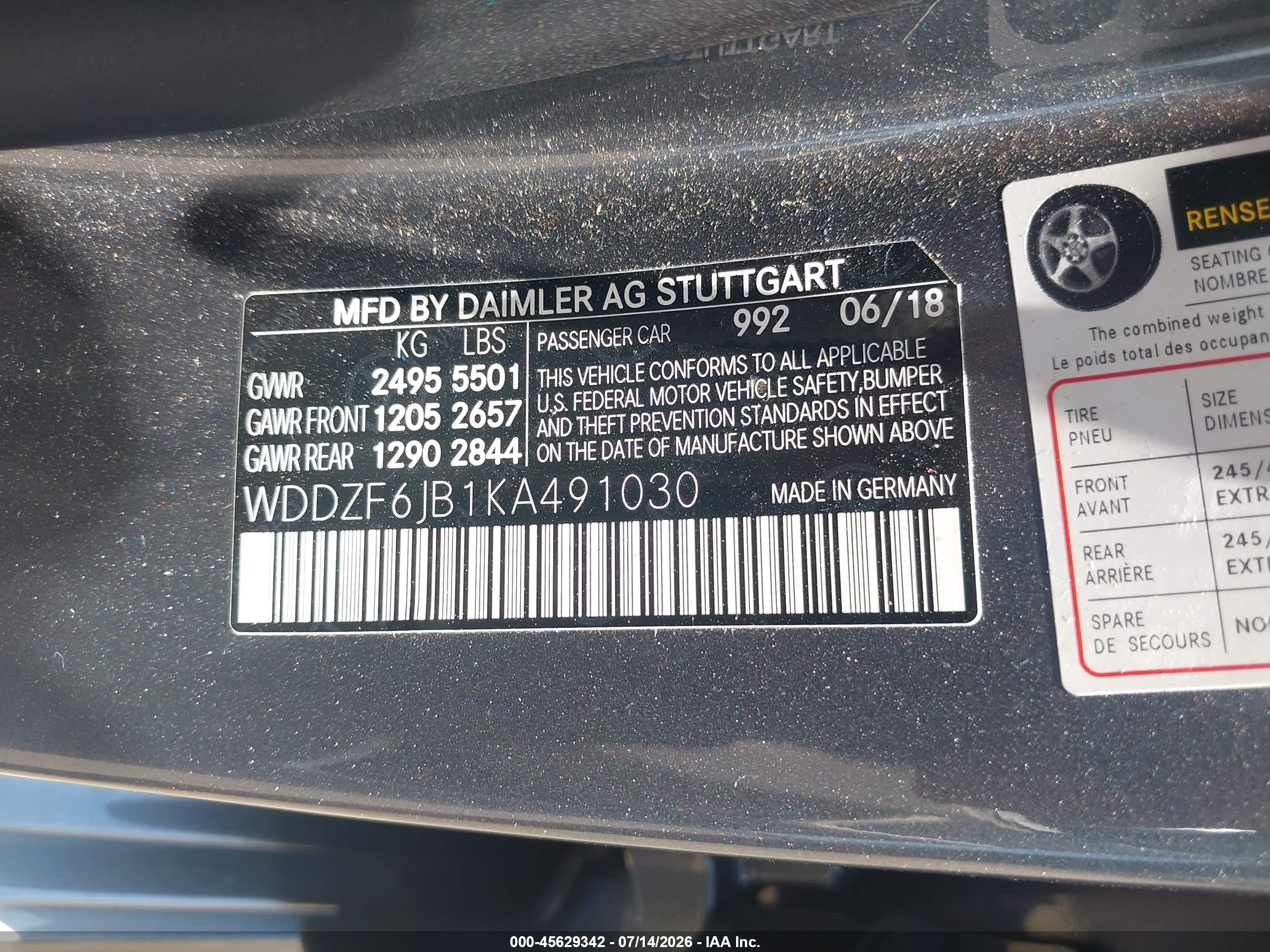 2019 MERCEDES-BENZ E 450 4MATIC