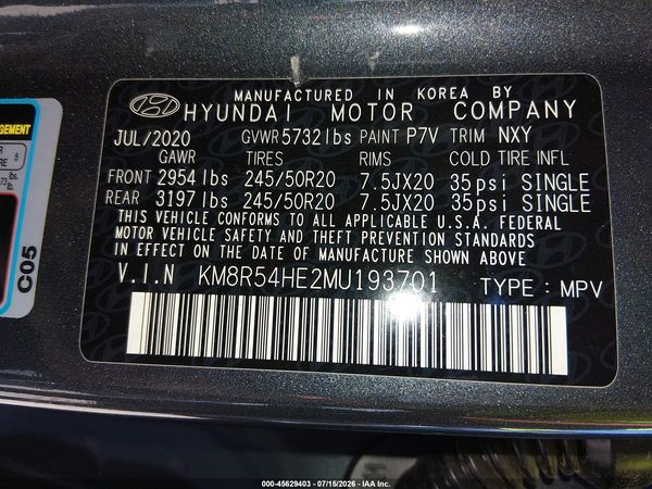 2021 HYUNDAI PALISADE LIMITED