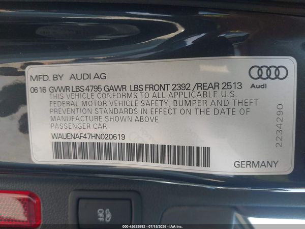 2017 AUDI A4 PREMIUM PLUS