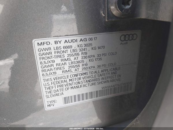 2018 AUDI Q7 3.0T PREMIUM