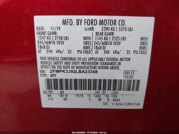 2020 FORD EDGE SEL