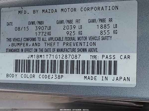 2016 MAZDA MAZDA3 I SPORT