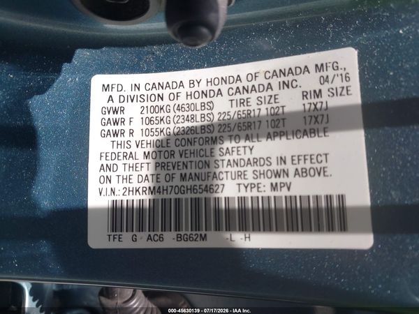 2016 HONDA CR-V EX-L