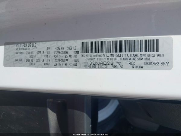 2017 RAM PROMASTER 3500