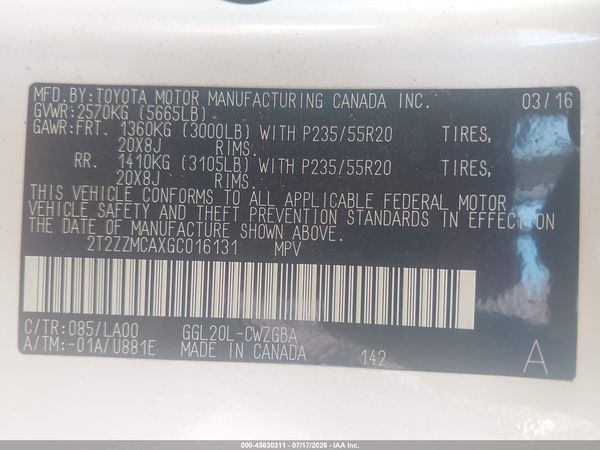 2016 LEXUS RX 350