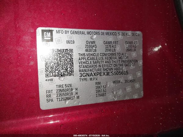 2020 CHEVROLET EQUINOX FWD PREMIER 2.0L TURBO — I9