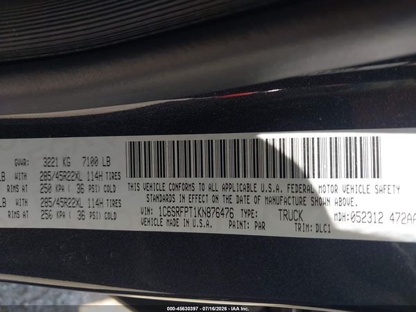 2019 RAM 1500 LIMITED  4X4 6'4 BOX