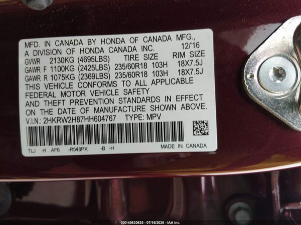 2017 HONDA CR-V EX-L/EX-L NAVI