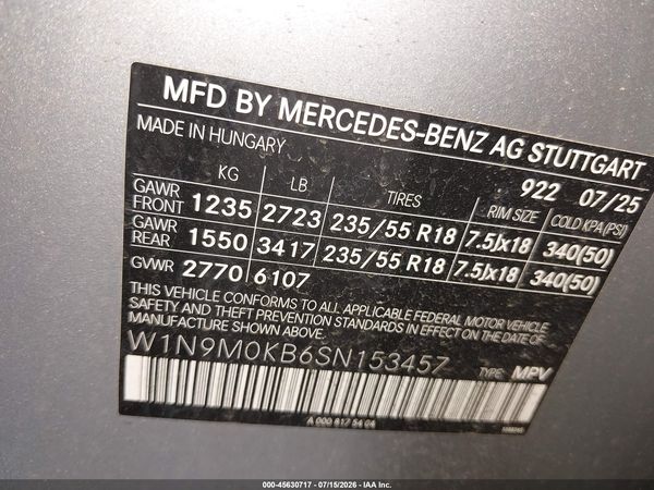 2025 MERCEDES-BENZ EQB 300 SUV 4MATIC