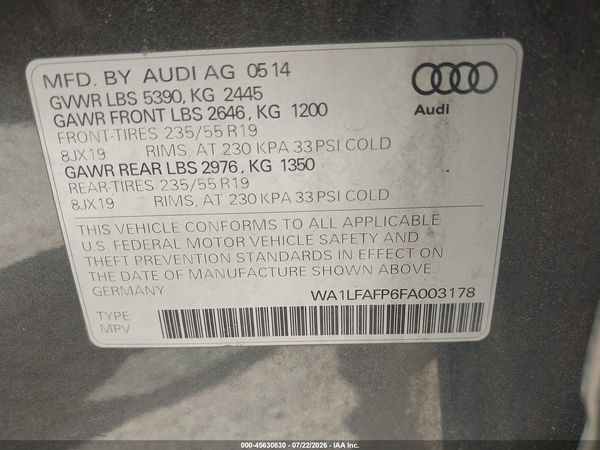 2015 AUDI Q5 2.0T PREMIUM
