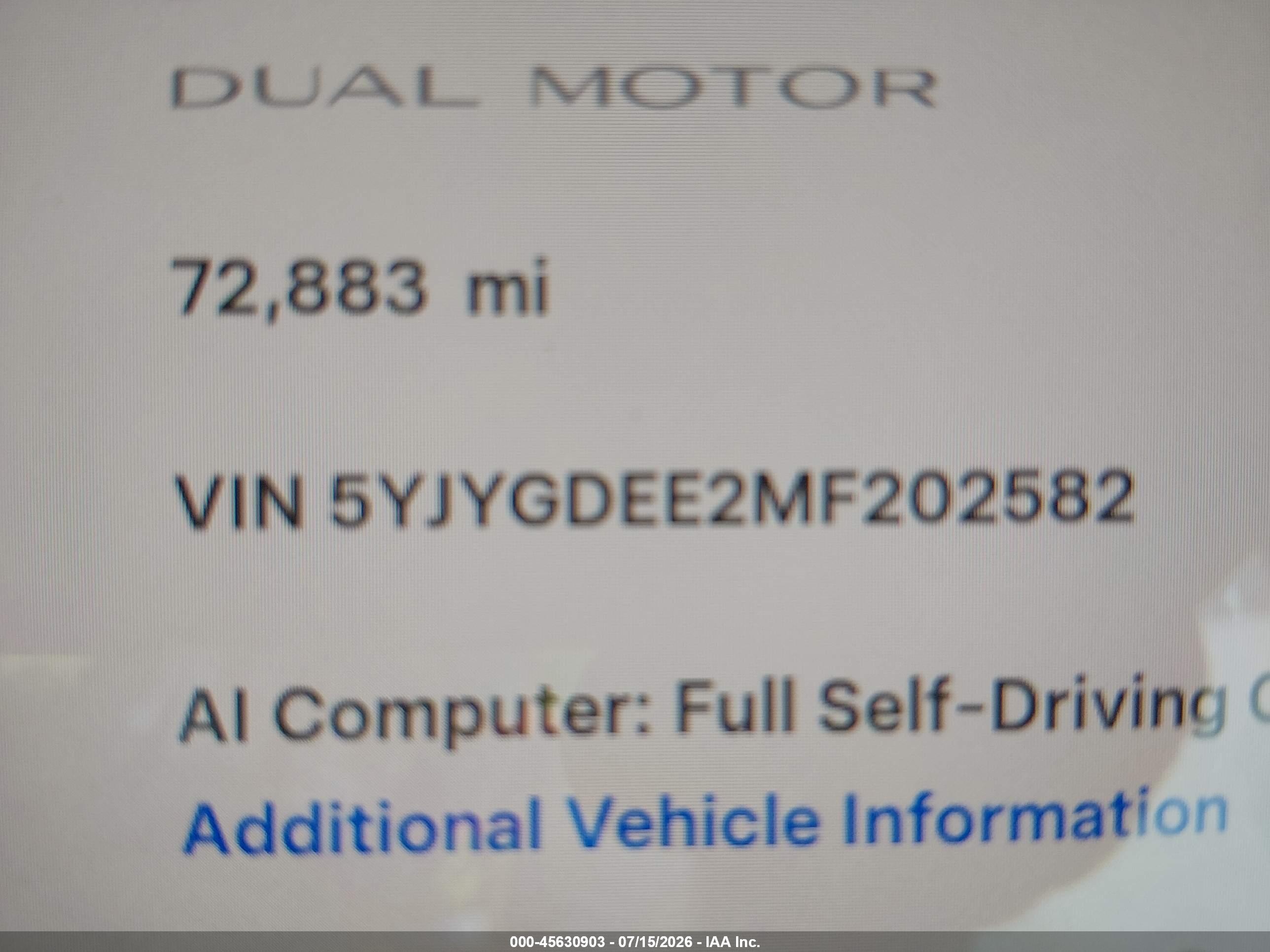 2021 TESLA MODEL Y