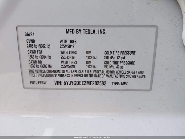 2021 TESLA MODEL Y