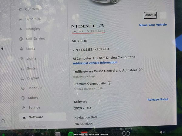 2019 TESLA MODEL 3 LONG RANGE/PERFORMANCE