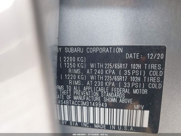 2021 SUBARU OUTBACK PREMIUM