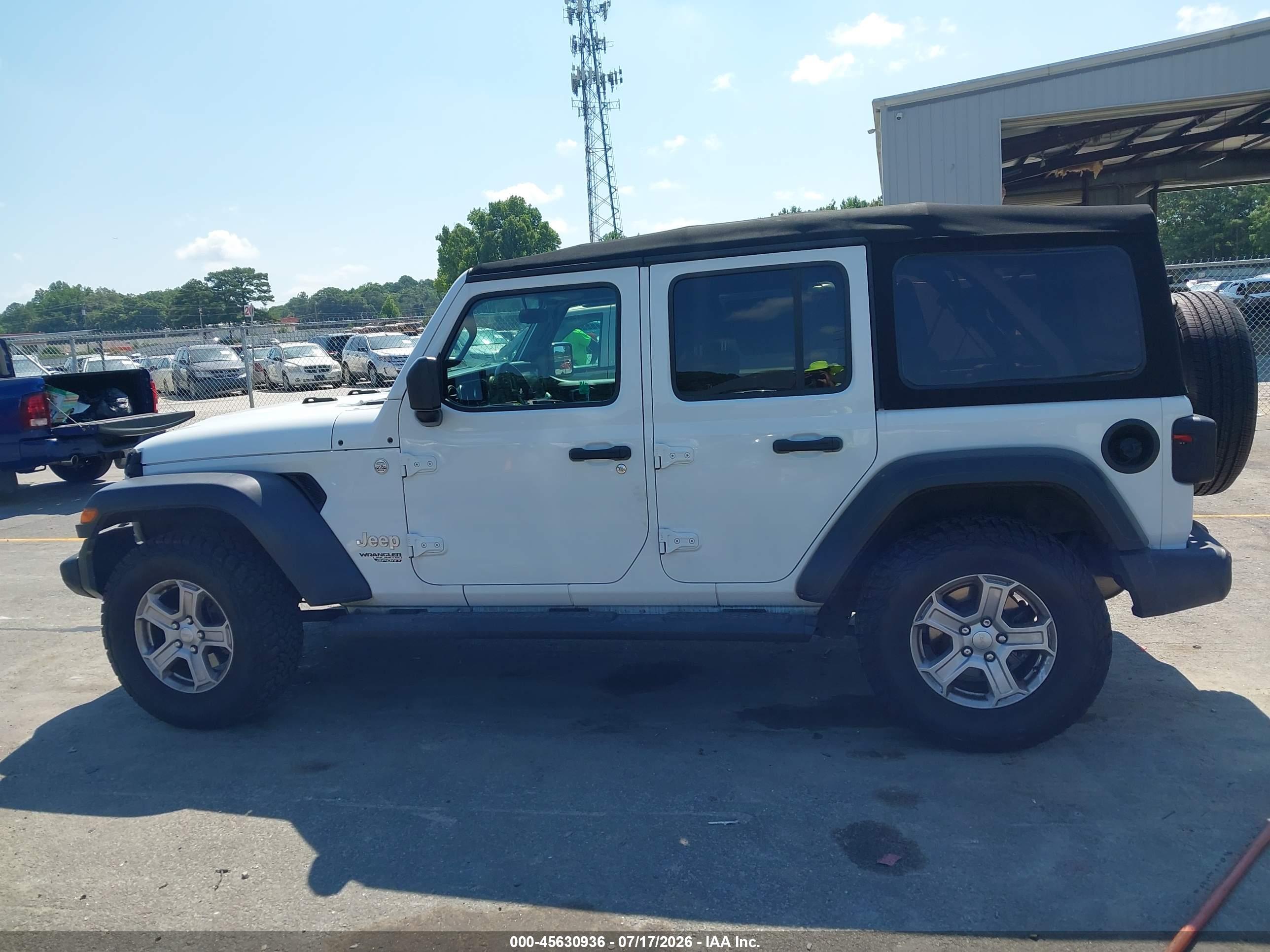 2019 JEEP WRANGLER UNLIMITED SPORT S 4X4
