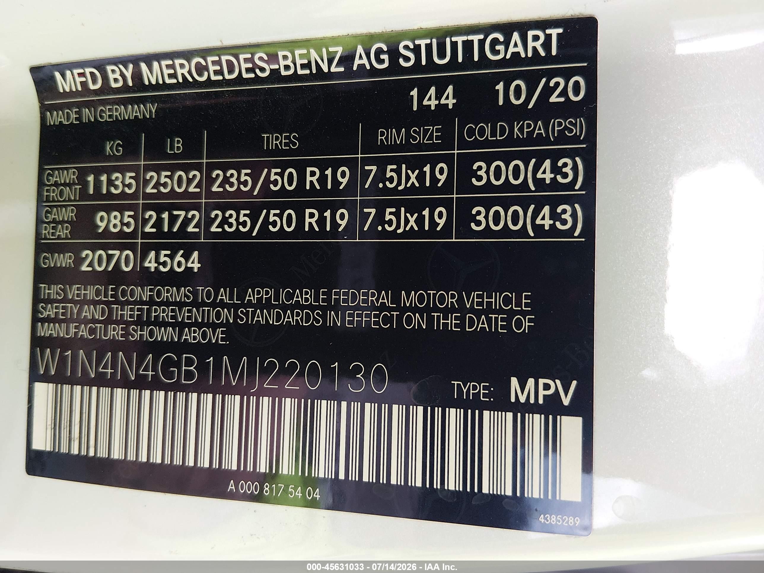 2021 MERCEDES-BENZ GLA 250 GLA250