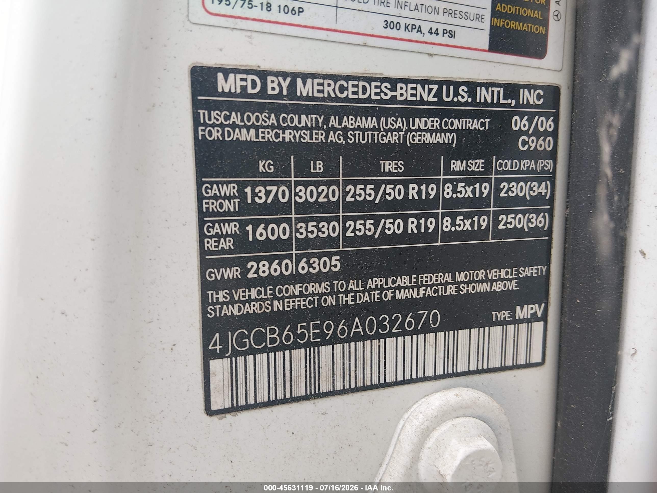 2006 MERCEDES-BENZ R 350 R350