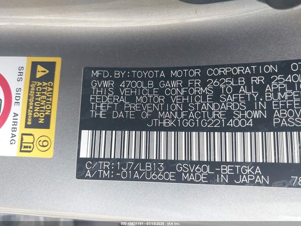 2016 LEXUS ES 350