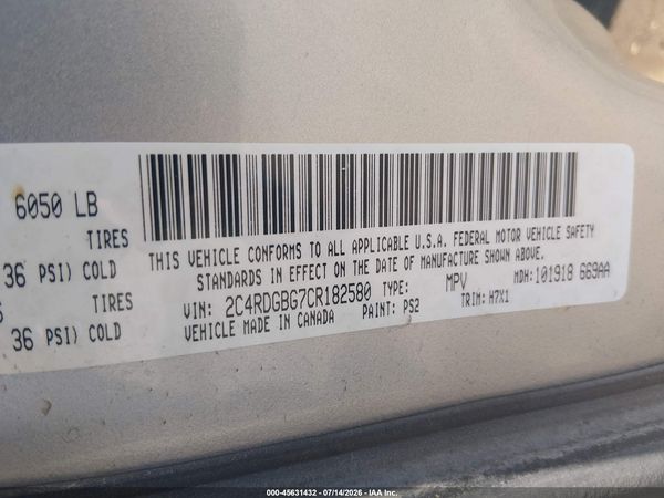 2012 DODGE GRAND CARAVAN SE/AVP