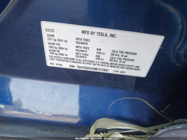 2022 TESLA MODEL Y
