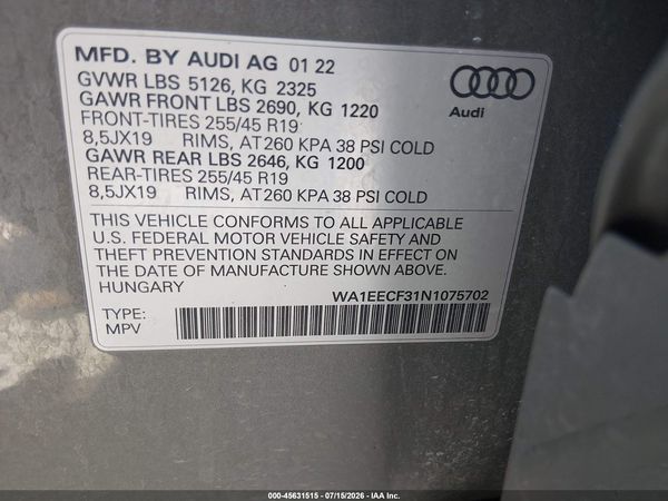 2022 AUDI Q3