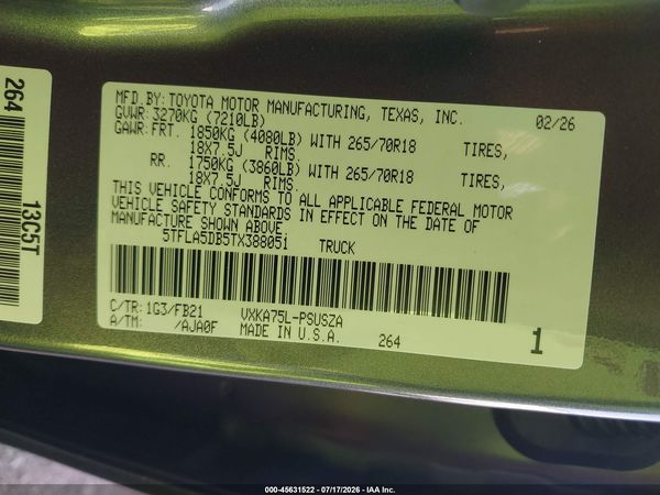 2026 TOYOTA TUNDRA SR5 CREWMAX 5.5' BED
