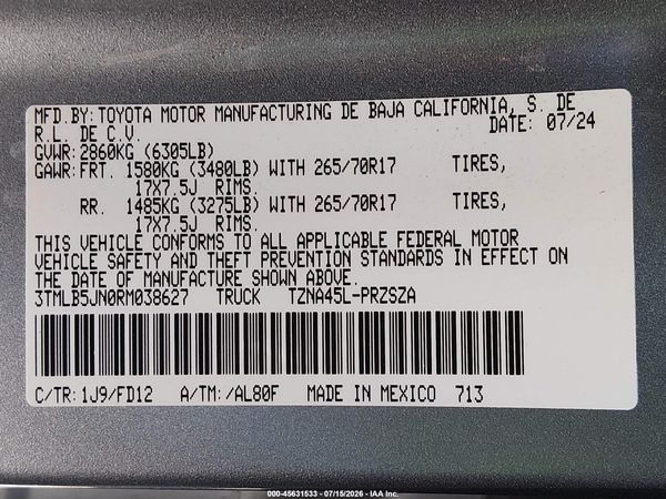 2024 TOYOTA TACOMA TRD OFF ROAD